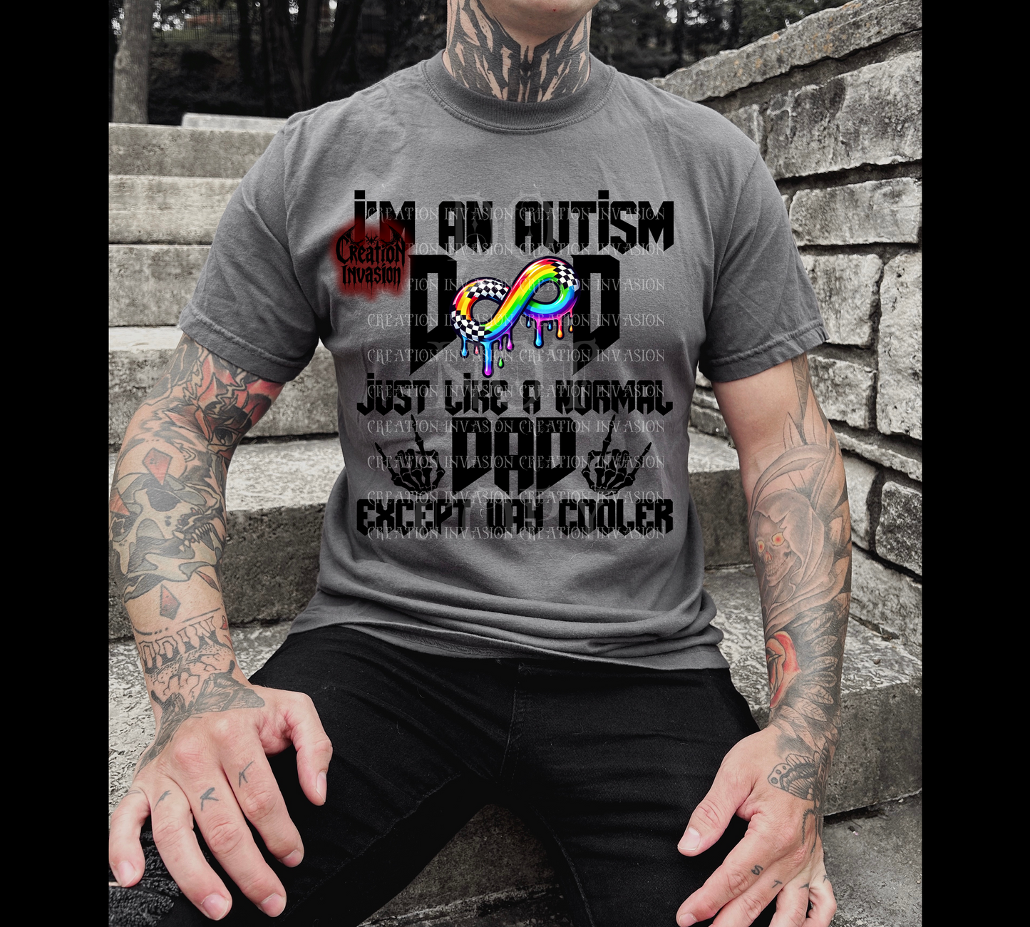 Autism Dad- Black Lettering